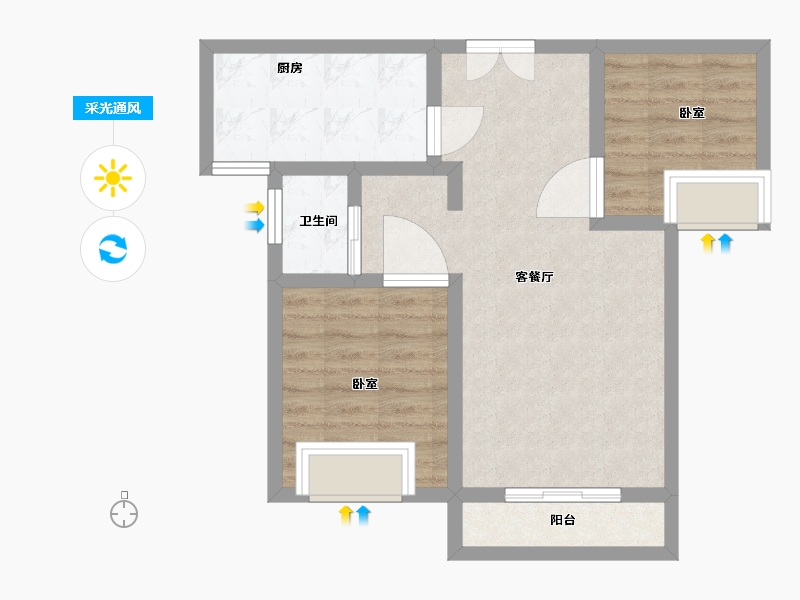 河南省-郑州市-爱丁堡-61.99-户型库-采光通风