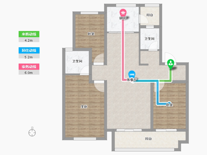 山东省-枣庄市-蓝城·春江明月-100.09-户型库-动静线