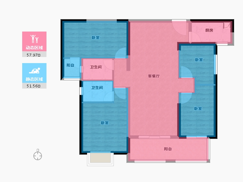 福建省-泉州市-当代万国城MOMΛ-98.00-户型库-动静分区