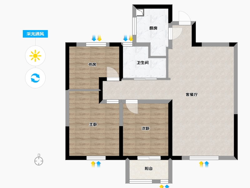 安徽省-蚌埠市-春江朗月-82.40-户型库-采光通风