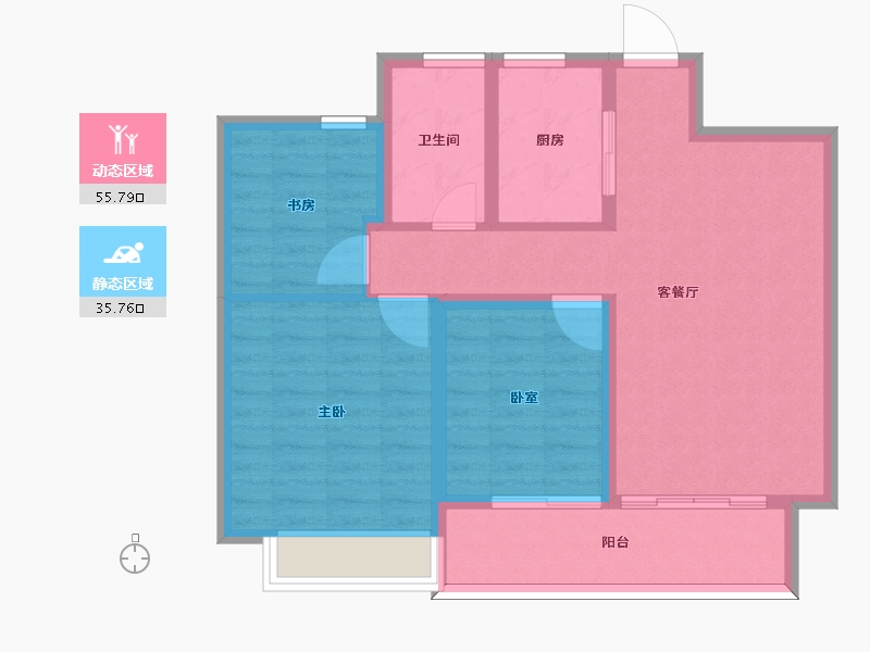 山东省-枣庄市-北控雅园-82.08-户型库-动静分区