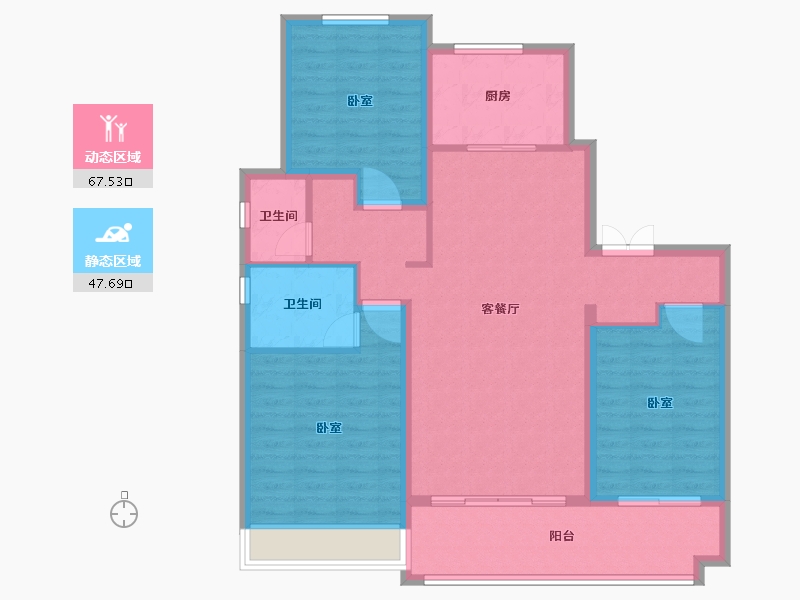 山东省-枣庄市-紫悦山·印象-104.00-户型库-动静分区