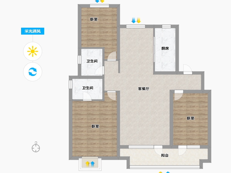 山东省-青岛市-中国铁建海语城-94.99-户型库-采光通风