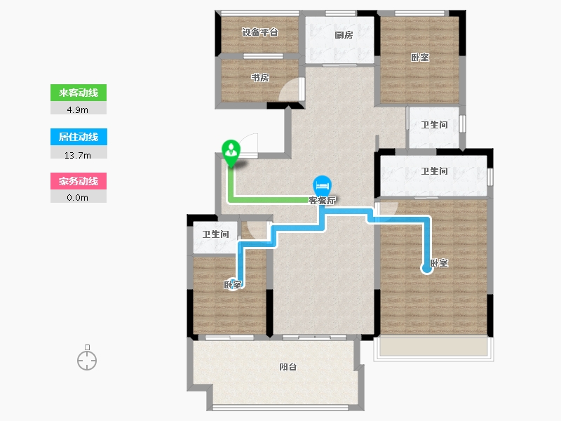 河南省-安阳市-昌建青风墅院-141.00-户型库-动静线