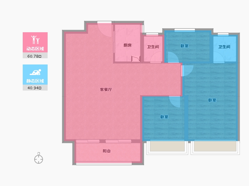 河南省-安阳市-安阳建业桂园东府-92.00-户型库-动静分区