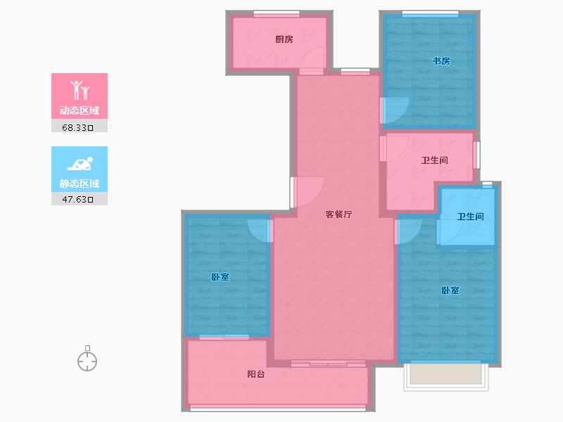 河南省-安阳市-领秀蓝岸-104.03-户型库-动静分区