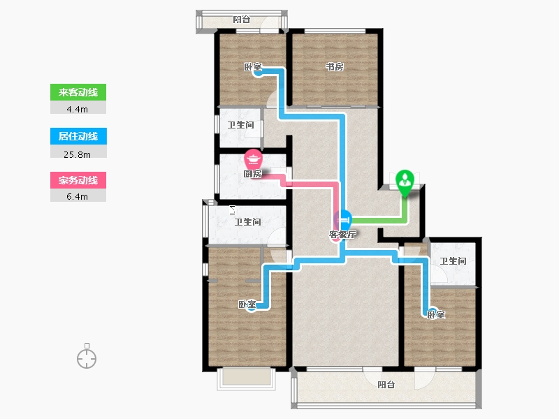 山东省-临沂市-临沂滨河万达广场-146.00-户型库-动静线