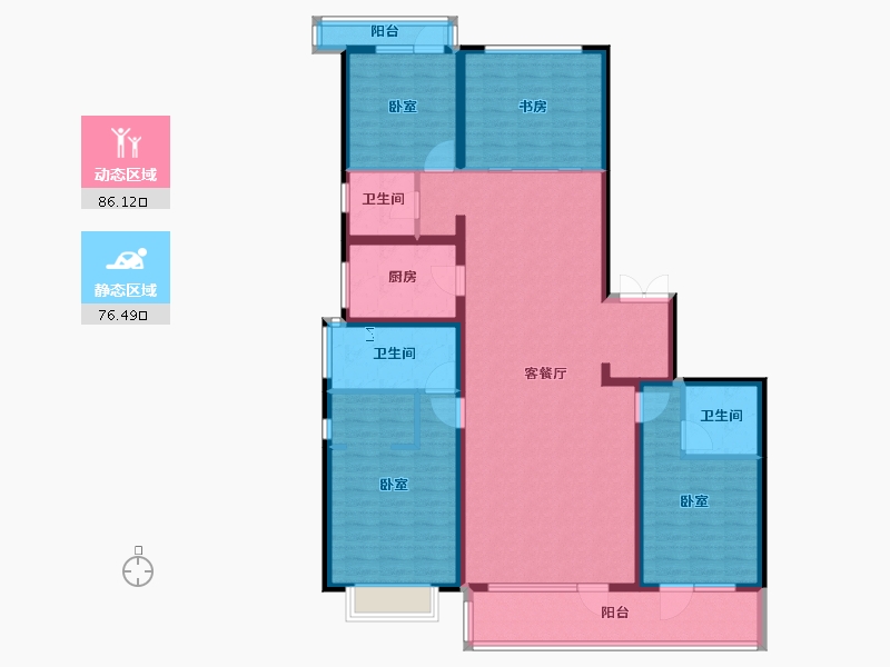 山东省-临沂市-临沂滨河万达广场-146.00-户型库-动静分区