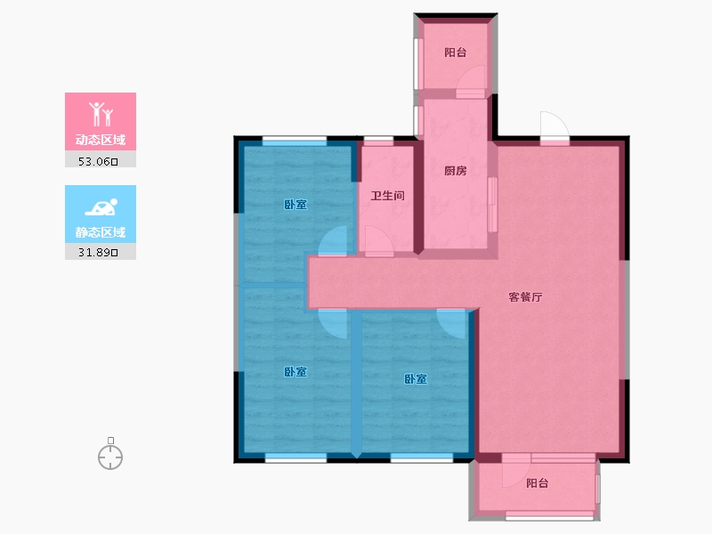 山东省-烟台市-佰和锦园-75.00-户型库-动静分区