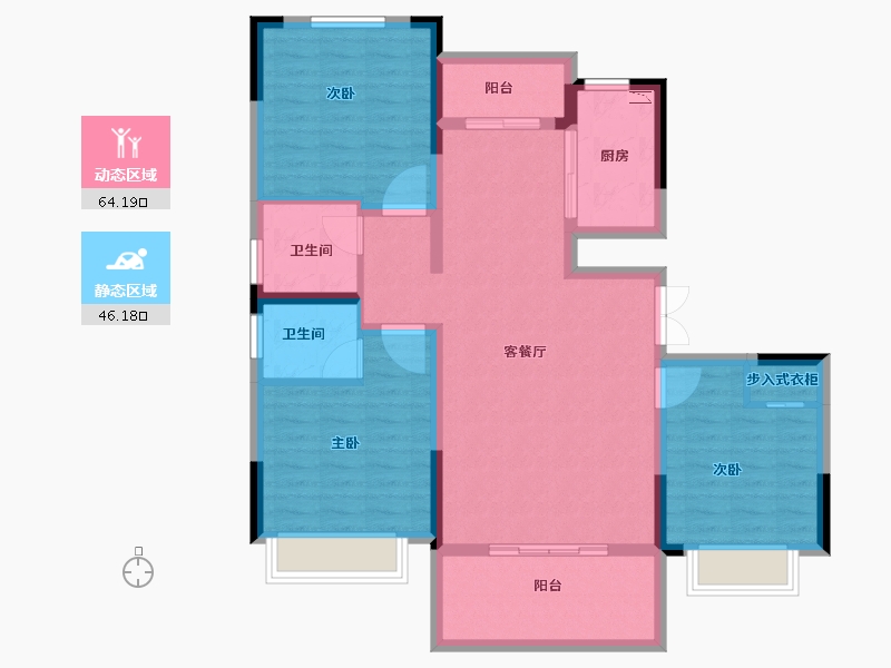 河南省-洛阳市-东豪紫园-98.71-户型库-动静分区