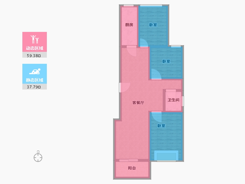 河南省-郑州市-丹成福地-86.36-户型库-动静分区