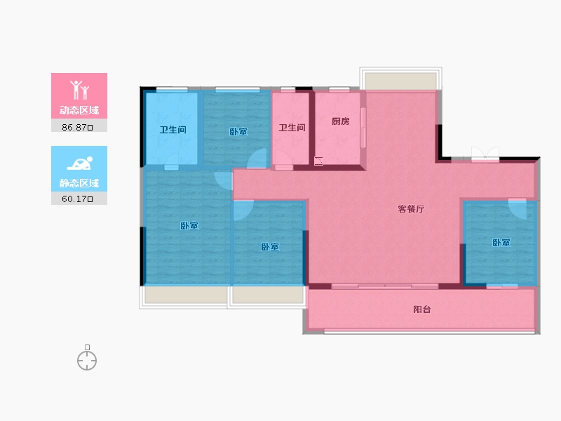 浙江省-嘉兴市-碧桂园北城春晓小区-133.00-户型库-动静分区