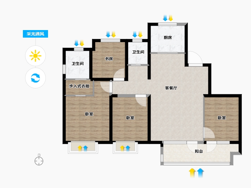 山东省-临沂市-临沂滨河万达广场-116.00-户型库-采光通风