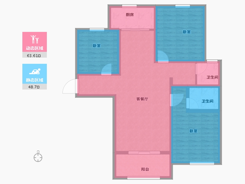 河南省-新乡市-禹洲嘉誉公元-100.22-户型库-动静分区