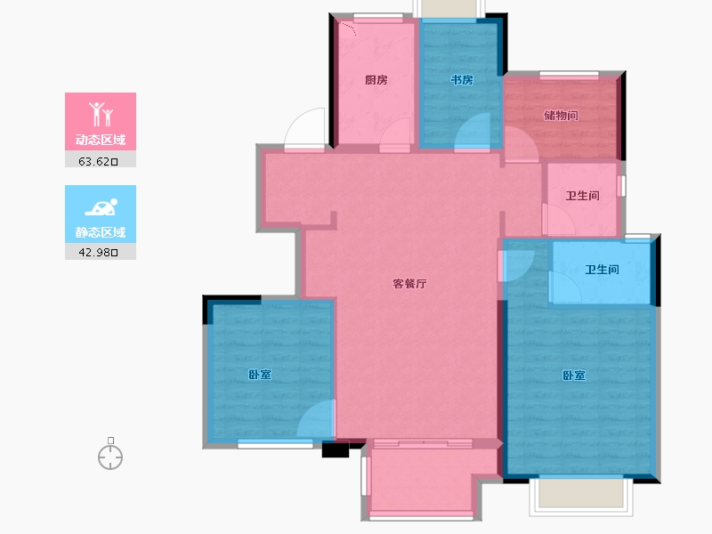 浙江省-绍兴市-新城棠樾-96.00-户型库-动静分区