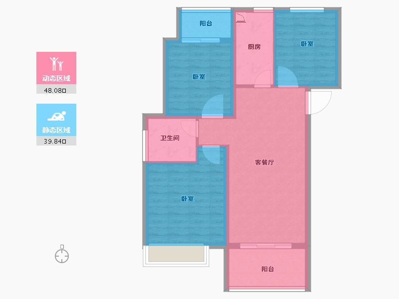 河南省-郑州市-九珑台-78.75-户型库-动静分区