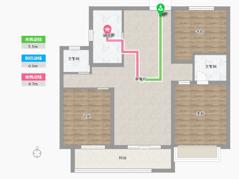 安徽省-蚌埠市-山水文园-95.30-户型库-动静线