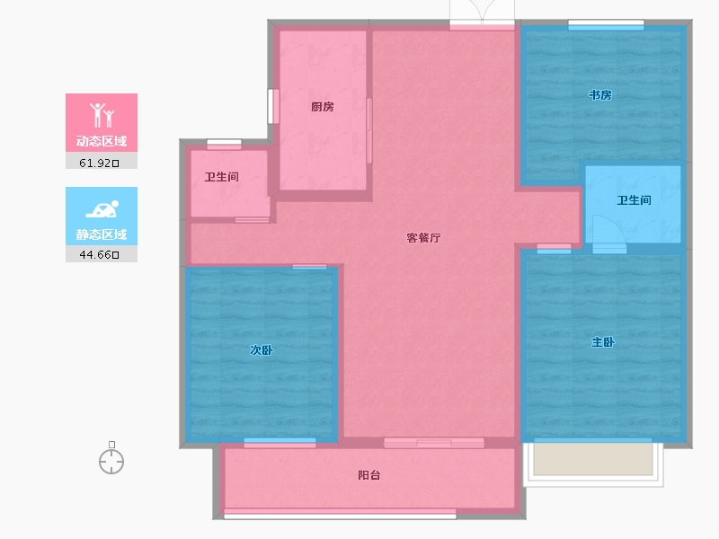 安徽省-蚌埠市-山水文园-95.30-户型库-动静分区