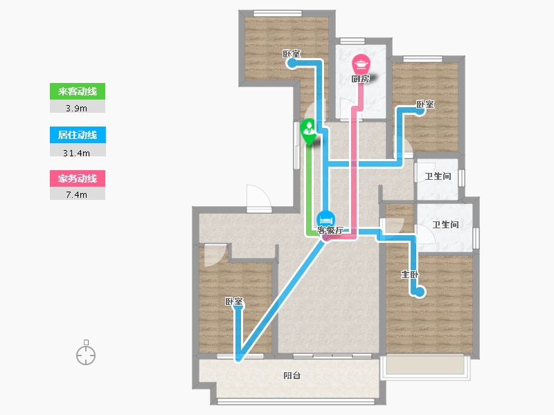 山东省-枣庄市-紫悦山·印象-113.90-户型库-动静线