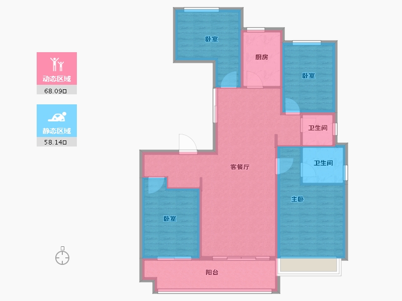 山东省-枣庄市-紫悦山·印象-113.90-户型库-动静分区