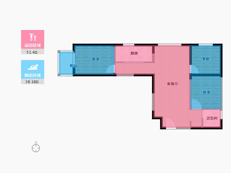 河南省-郑州市-融创蘭园-79.90-户型库-动静分区