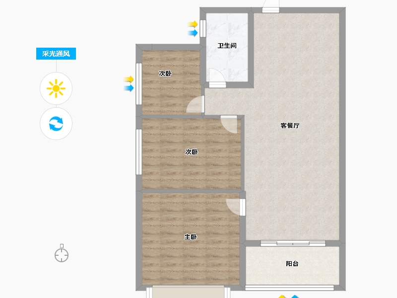 山东省-济南市-济南恒大绿洲-88.30-户型库-采光通风