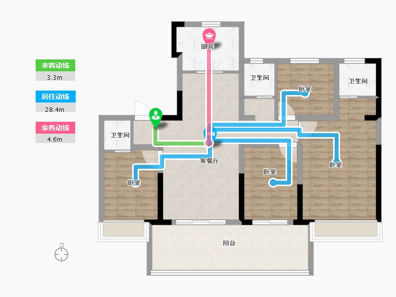 河南省-安阳市-昌建青风墅院-111.00-户型库-动静线