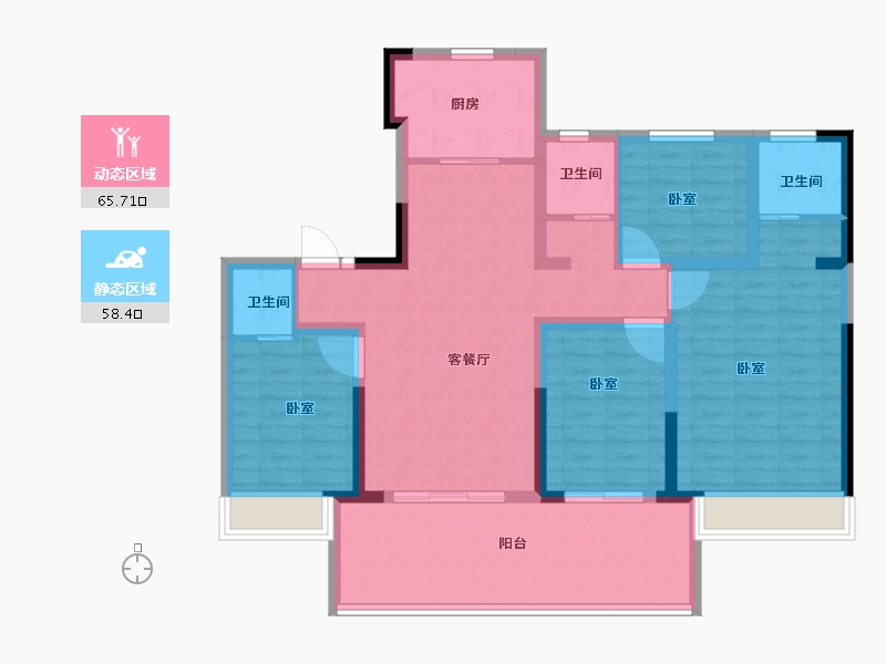 河南省-安阳市-昌建青风墅院-111.00-户型库-动静分区