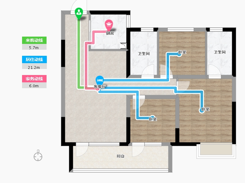 山东省-烟台市-中瑞城-91.00-户型库-动静线