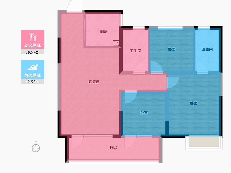 山东省-烟台市-中瑞城-91.00-户型库-动静分区