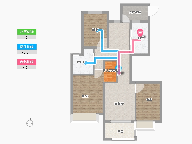 河南省-郑州市-碧源郑北瑞园-86.00-户型库-动静线