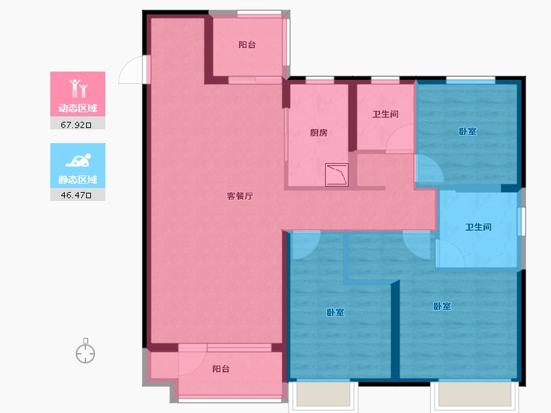 山东省-烟台市-旭辉银盛泰辉盛岚湾-102.00-户型库-动静分区