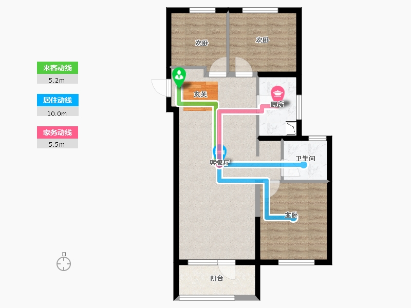 山东省-烟台市-融创融公馆-77.00-户型库-动静线