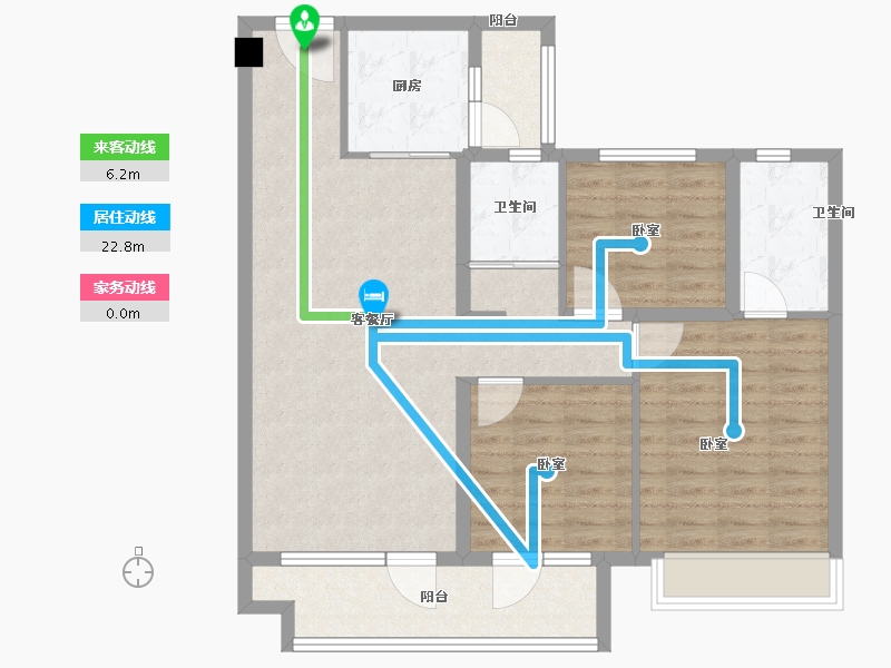 山东省-临沂市-碧桂园凤凰壹品-96.00-户型库-动静线