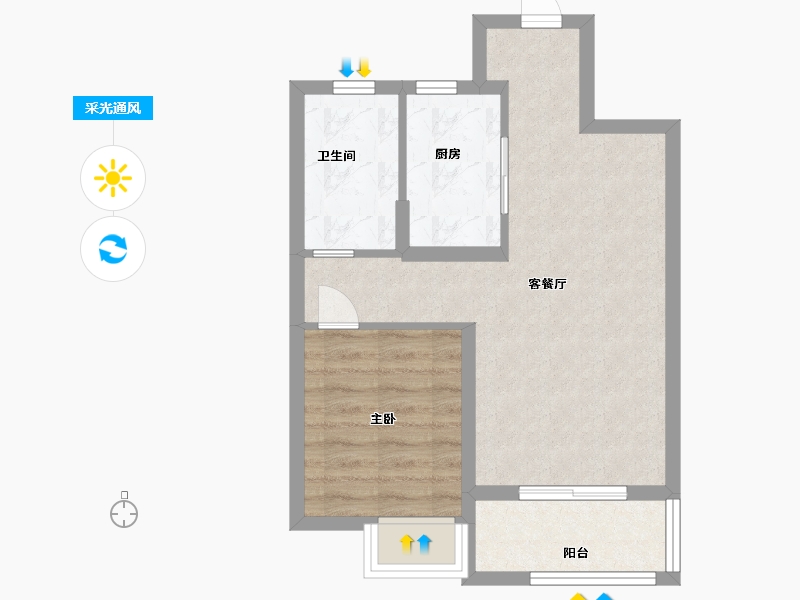 安徽省-蚌埠市-新滨湖孔雀城-50.30-户型库-采光通风