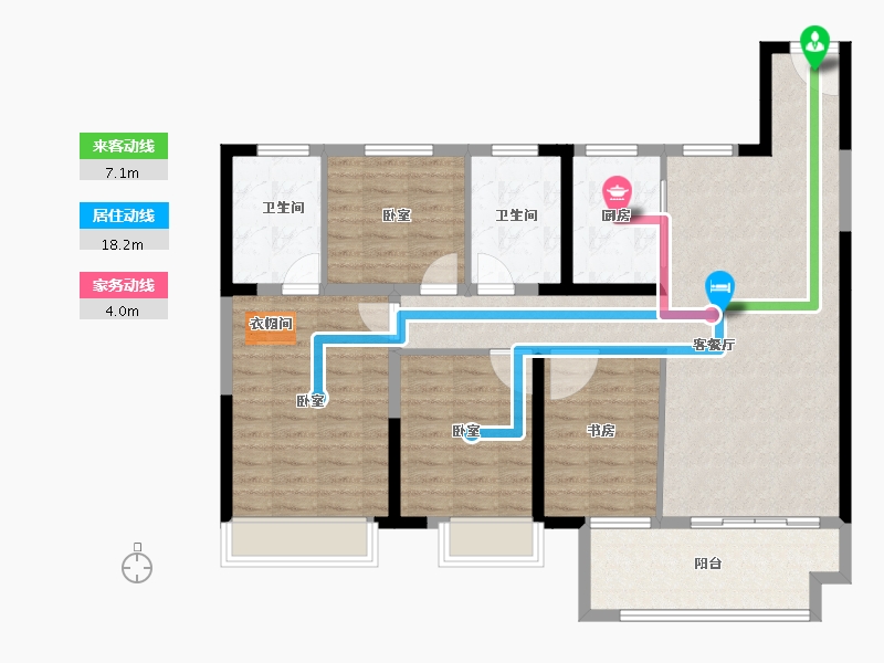 河南省-洛阳市-宜阳银润中央广场-108.65-户型库-动静线