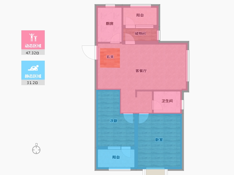 山东省-烟台市-天泰学府壹号-70.00-户型库-动静分区