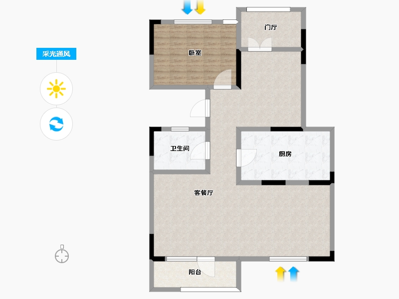 山东省-烟台市-中冶沁海云墅-119.01-户型库-采光通风