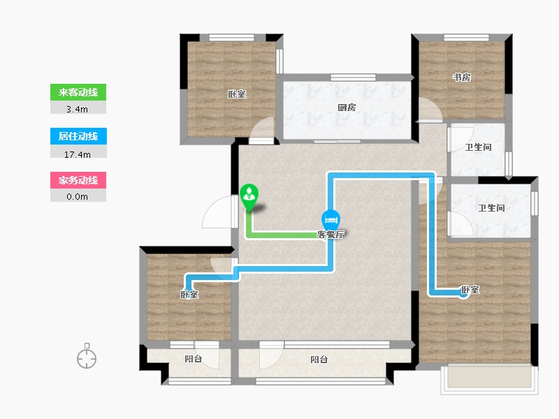 山东省-烟台市-龙湖春江悦茗-114.00-户型库-动静线