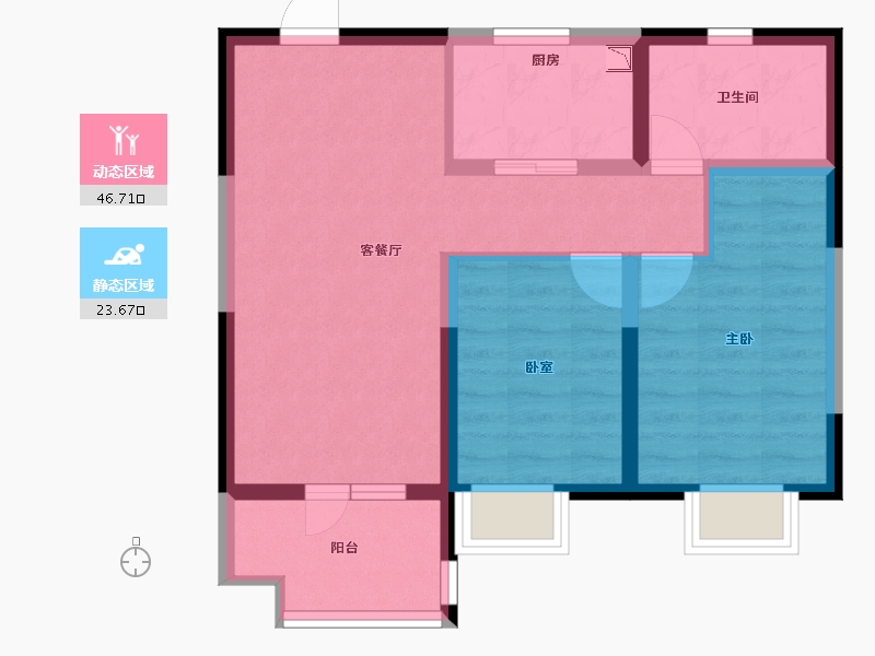 山东省-烟台市-绿地德迈珑璟台-62.00-户型库-动静分区