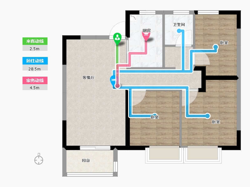 河南省-开封市-绿地四季印象-80.01-户型库-动静线