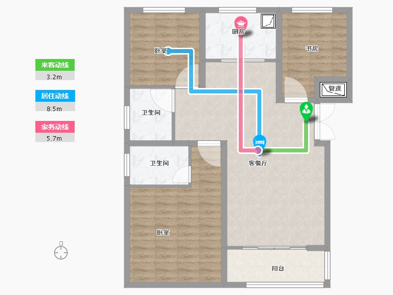 河南省-焦作市-沁阳晨升一號城邦-96.37-户型库-动静线