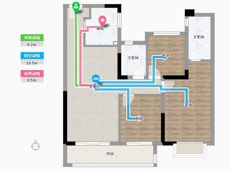 福建省-泉州市-中骏璟峰-84.00-户型库-动静线