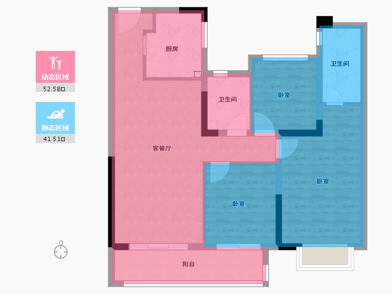 福建省-泉州市-中骏璟峰-84.00-户型库-动静分区