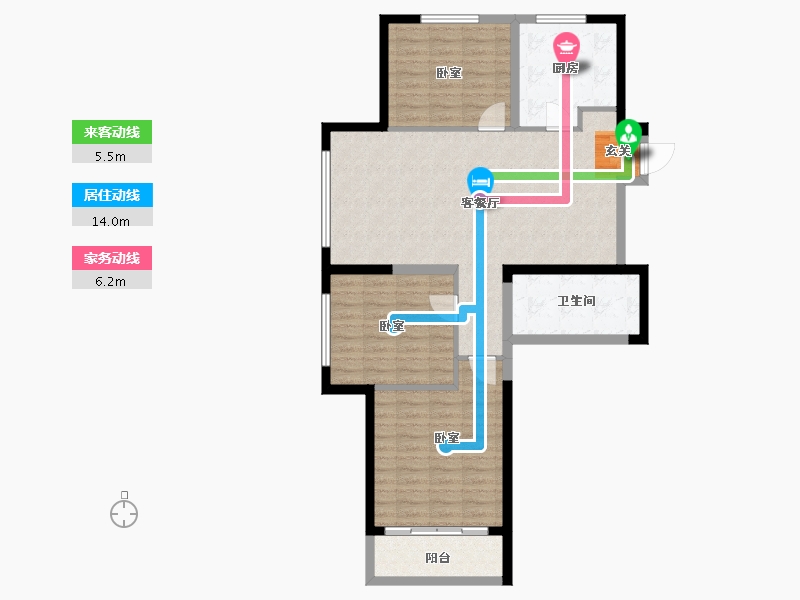 山东省-青岛市-海信都市逸品-97.61-户型库-动静线