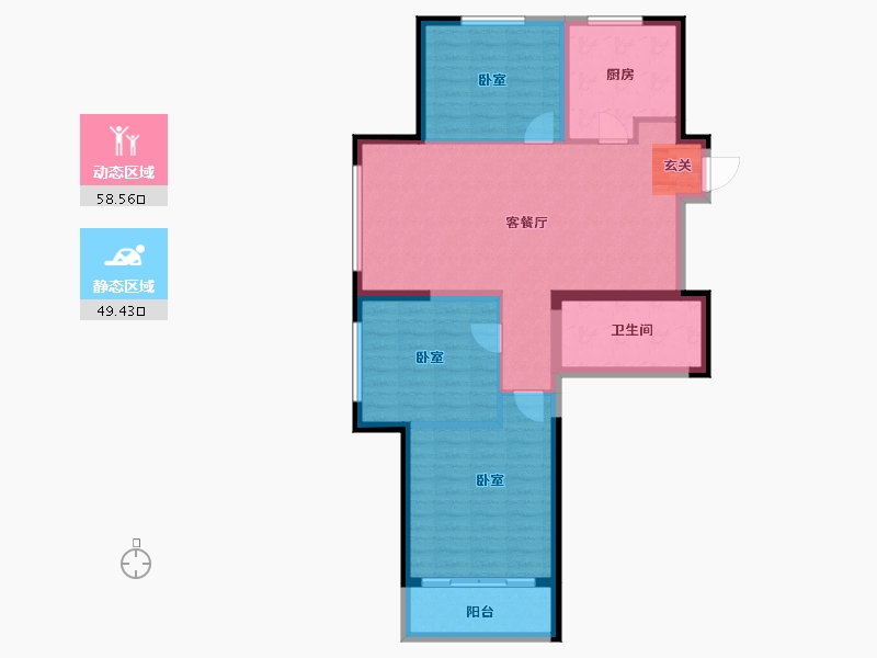 山东省-青岛市-海信都市逸品-97.61-户型库-动静分区