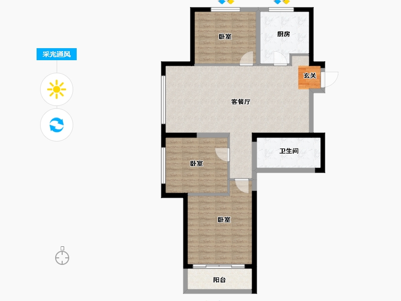 山东省-青岛市-海信都市逸品-97.61-户型库-采光通风