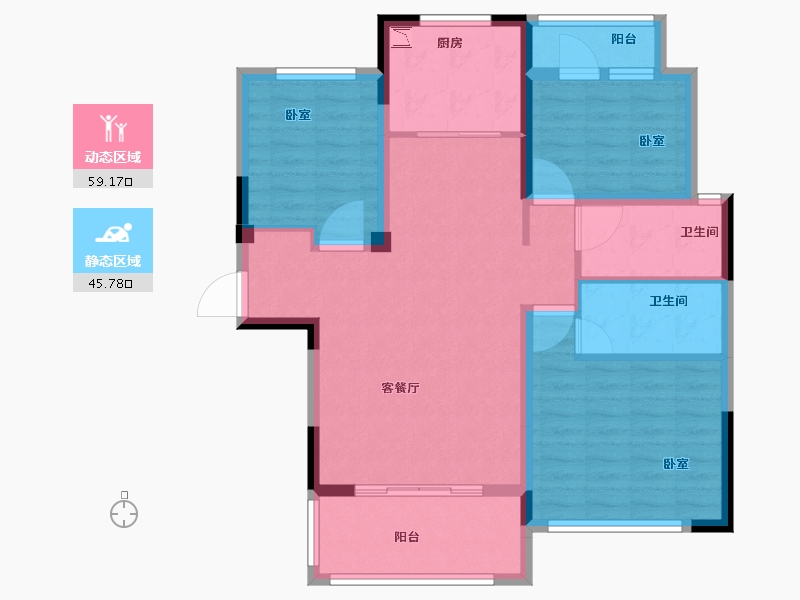 河南省-焦作市-新时代8号院-93.82-户型库-动静分区