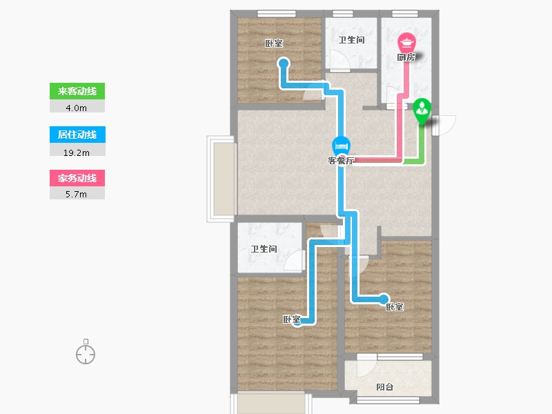 山东省-青岛市-正阳里-84.00-户型库-动静线