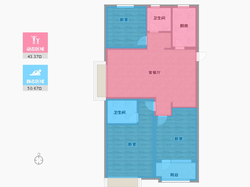 山东省-青岛市-正阳里-84.00-户型库-动静分区